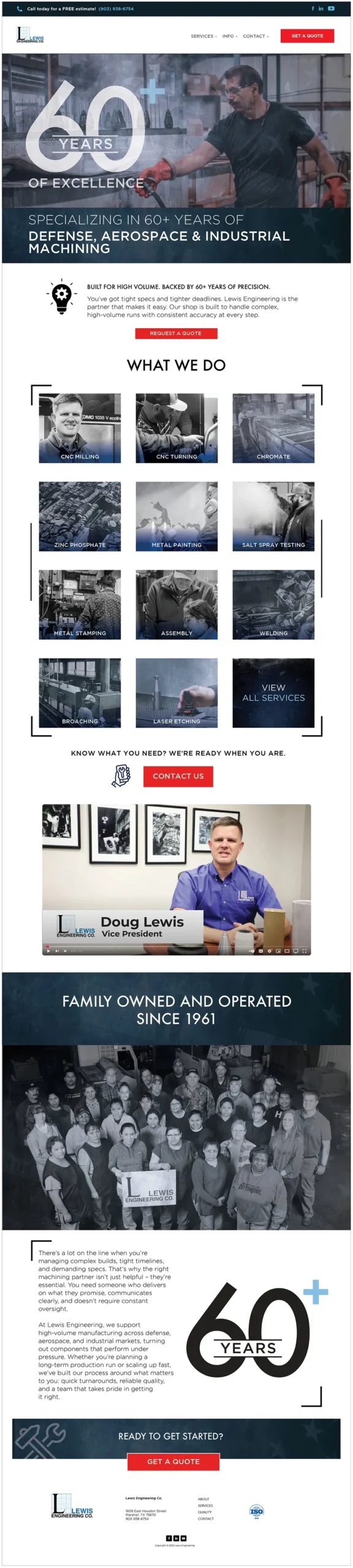 Lewis Engineering Homepage Design by Cain & Company