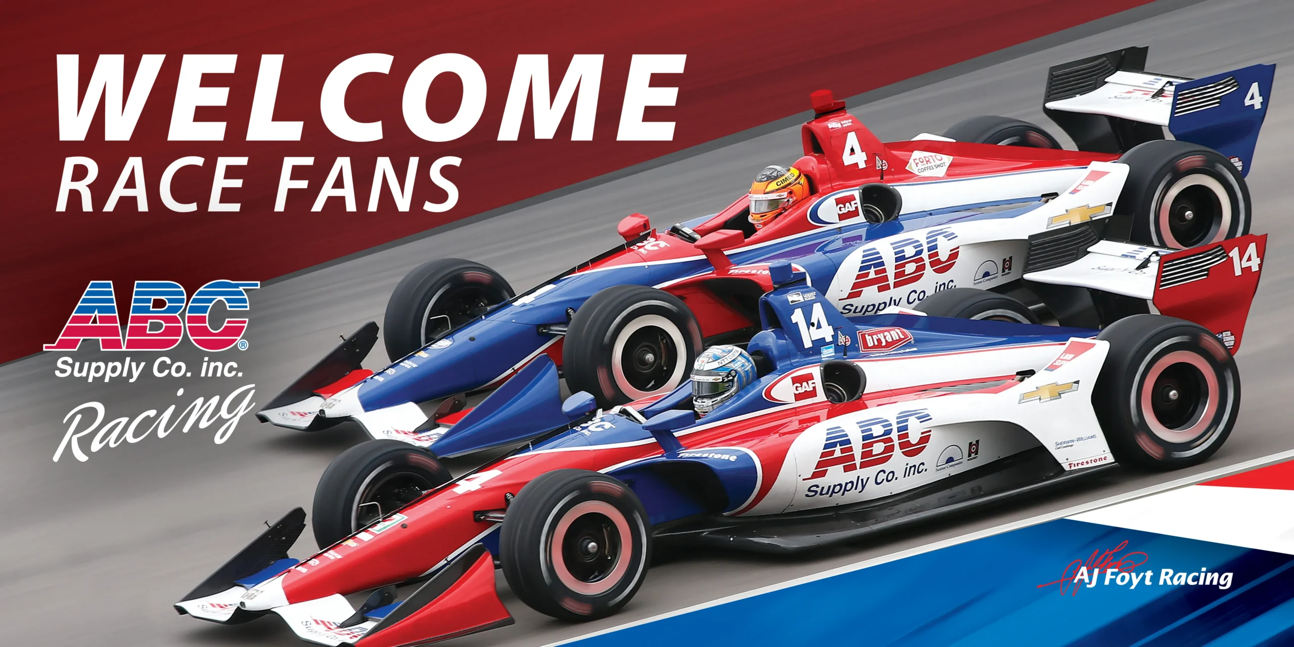 ABC Racing Welcome Race Fans Banner