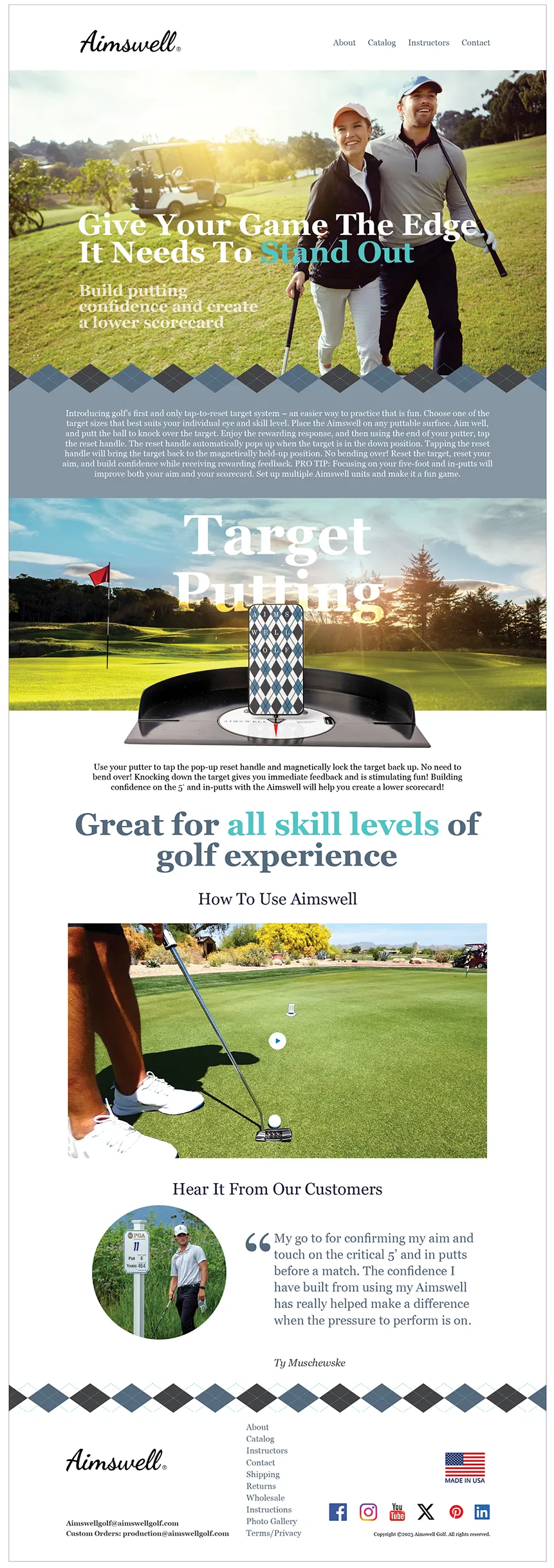 Aimswell Golf Homepage